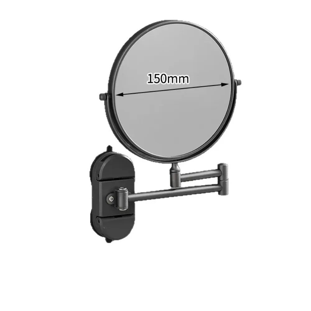 Suction Cup Retractable Vanity Mirror Hotel Non-perforated Folding Wall Mounted Vanity Mirror Bathroom Adjustable Beauty Mirror