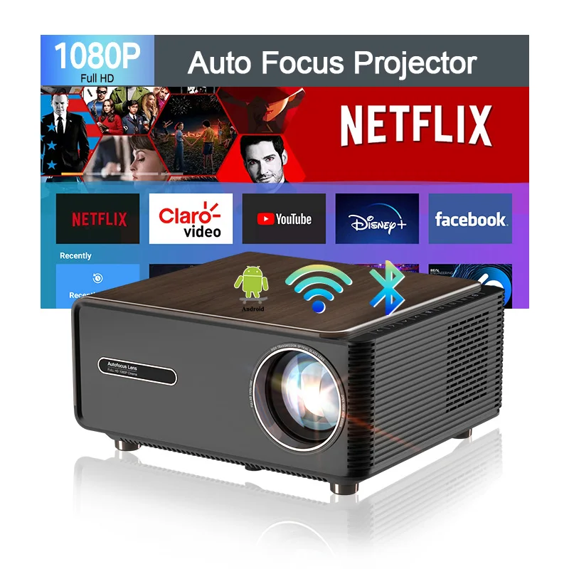 

Rigal RD-839 1080P Android Big Screen HD 4K Support Video Children'S Smart Enclosed Projector for Restaurant