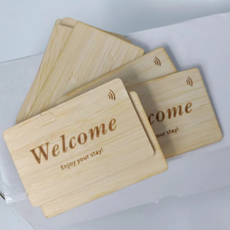 Customized NFC Business Card Wooden RFID Hotel Room Card Compatible with KABA/SALTO//SAFLOK