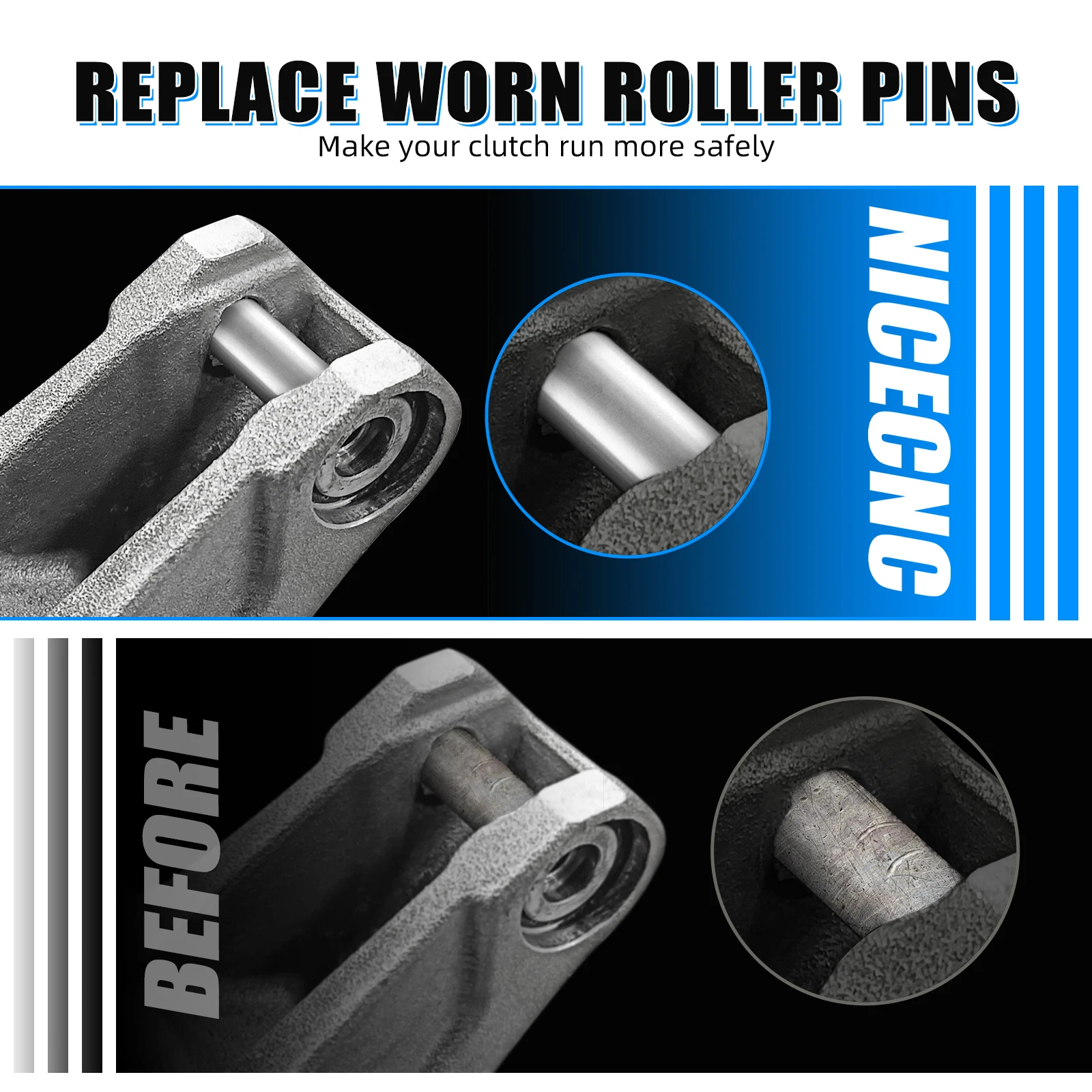 6PCS Primary Clutch Roller Pins For Can Am Maverick X3 4x4 Turbo DPS Max Trail Commander 1000 Outlander Renegade Ryker 900 UTV