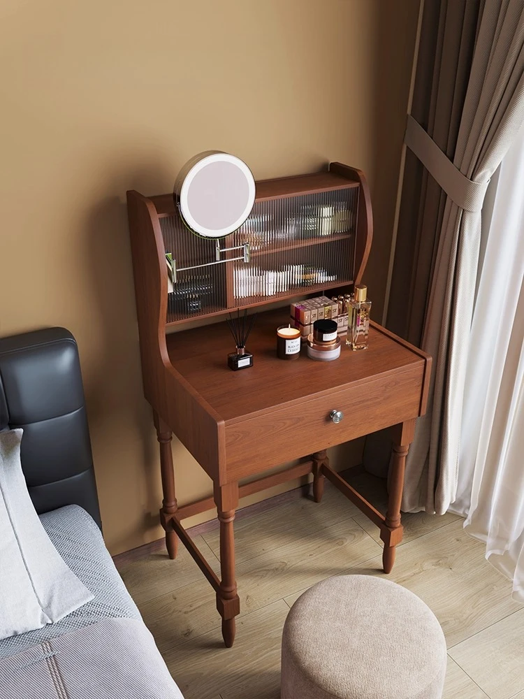 

Medieval dresser French retro makeup table wabi small bedroom with makeup mirror