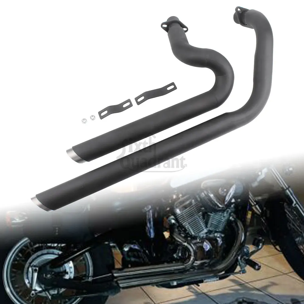 Motorcycle Duals Exhaust System Muffler For HONDA Shadow VLX 600 VT600C 1988 - 2008 VT600CD Deluxe Steed Shadow VLX 400 VT 400