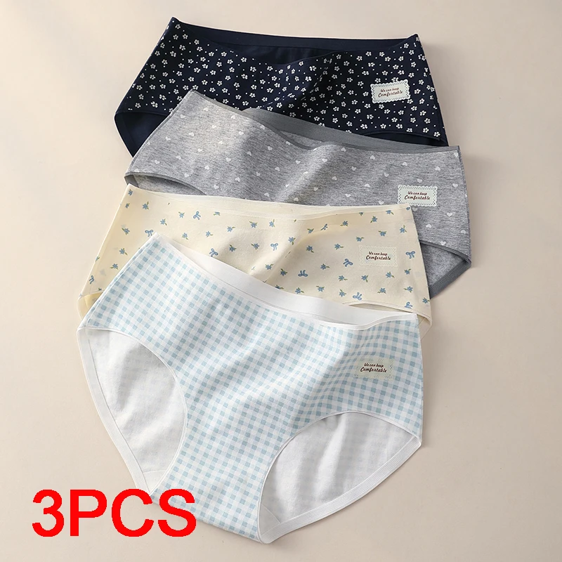 Underpants Women Underwear Lady Fashion Women's Cotton Briefs Sports Triangular Panties Set Pack Lingerie Sexy Seamless Intimate