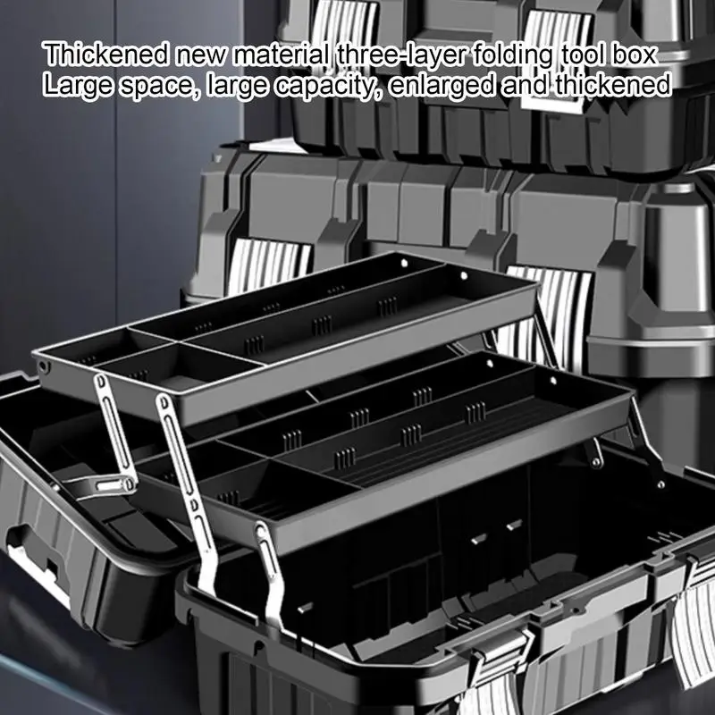 Imagem -04 - Portátil Impermeável Hardware Organizer Box Multi-funcional Três Camadas Folding Tool Box Household Manutenção Eletricista