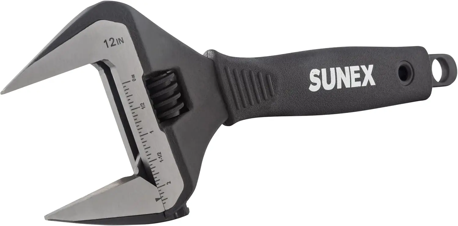 

12" Wide Jaw Adjustable Wrench, Heavy-Duty Tool for Versatile Use