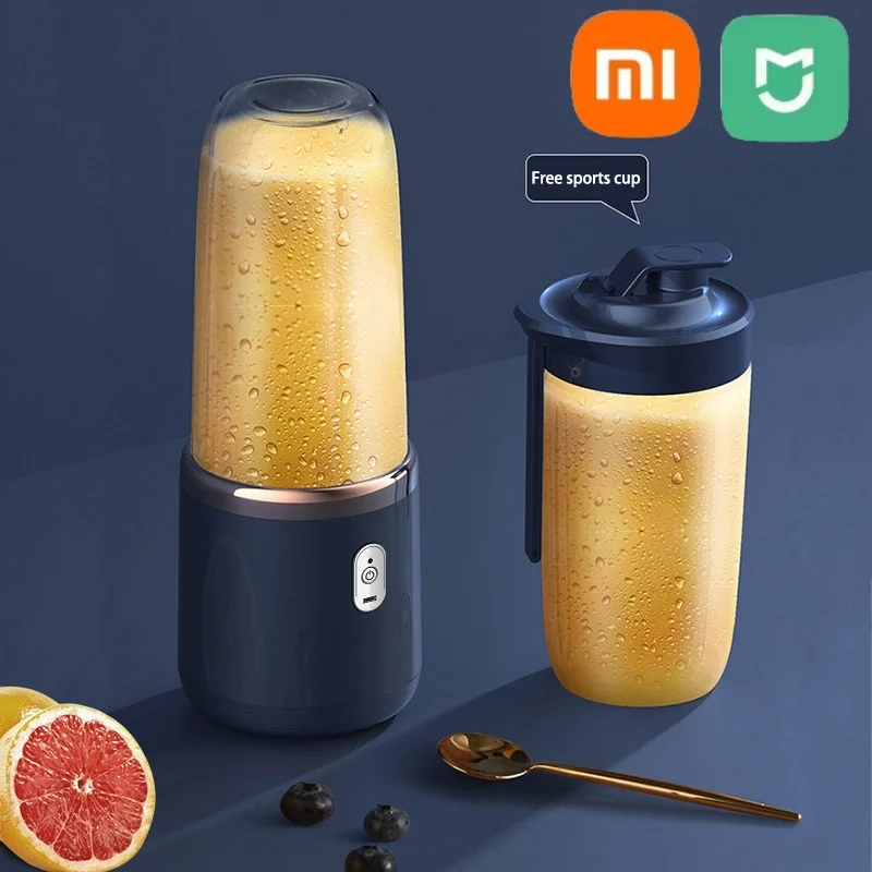 Xiaomi 400ML 6 ใบมีดเครื่องปั่นแบบพกพา Smoothie Maker มินิเครื่องปั่นน้ําผลไม้ถ้วยชาร์จผลไม้ Shakes เครื่องคั้นน้ําผลไม้ผสมสําหรับเดินทาง