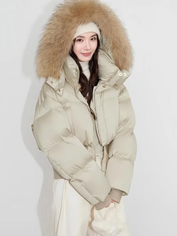 

Casual ort Thiened Autumn Winter Cotton Jaet Women's Fur Collar Coat Sli Retro Design Commute Lady Loose Fit Zipper