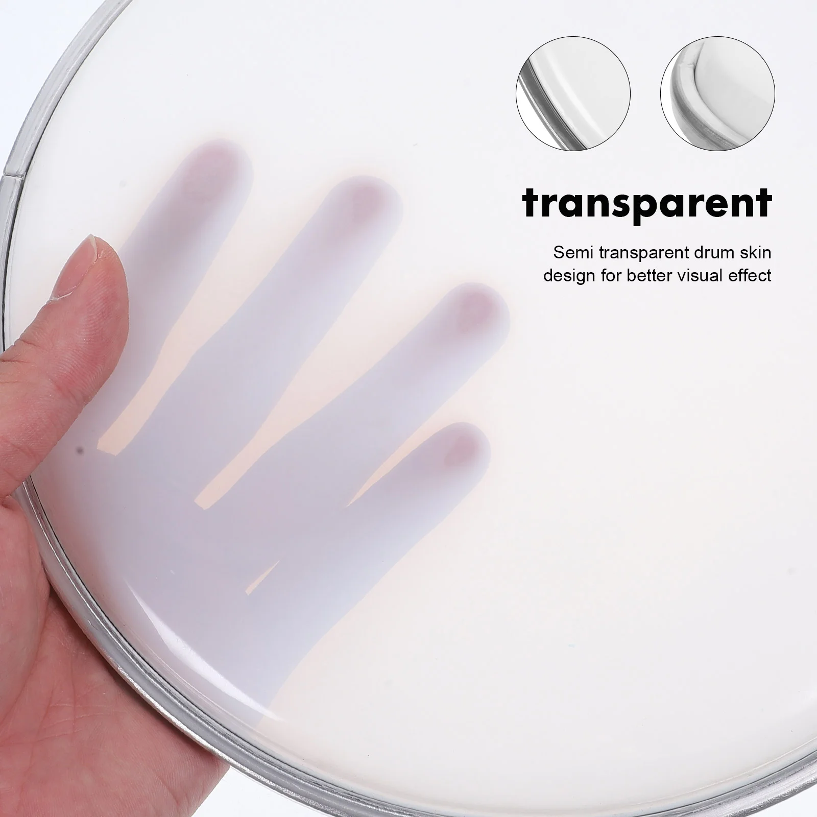 Drum Kit Mute Mesh Head Drumheads Transparent Skin Multi-use Pads Practice for Jazz Translucent