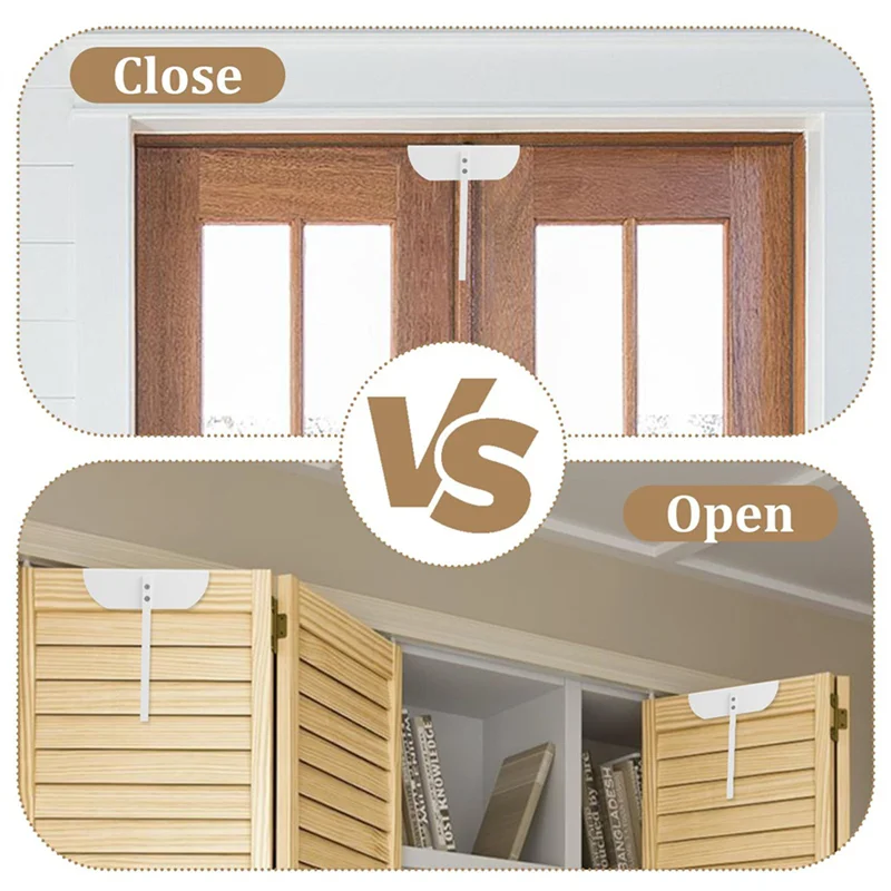 ABSS-2X Metal Bifold Door Lock, Bi-Fold Door Lock Installation-Free, Lock For Bifold Closet Doors Security