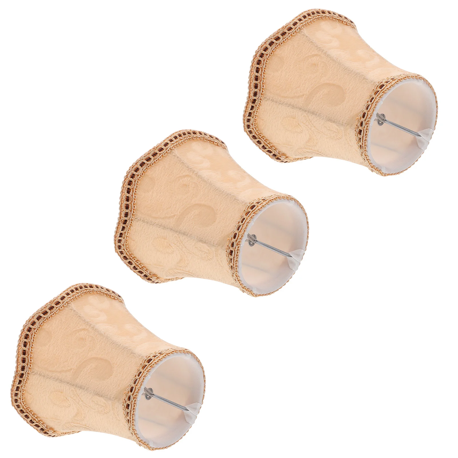 

3Pcs Cloth Art Lampshade Modern Simple Wave Bottom Clip-Bubble Type for Bedroom Living Room Decorative Light Cover