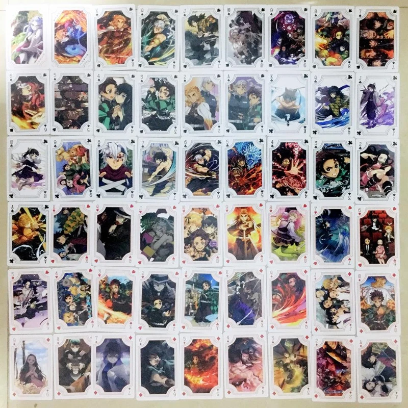 Demon Slayer Poker Playing Cards Board Games Anime Toys Deck Card Manga Jujutsu Games Leisure Entertainment Originality