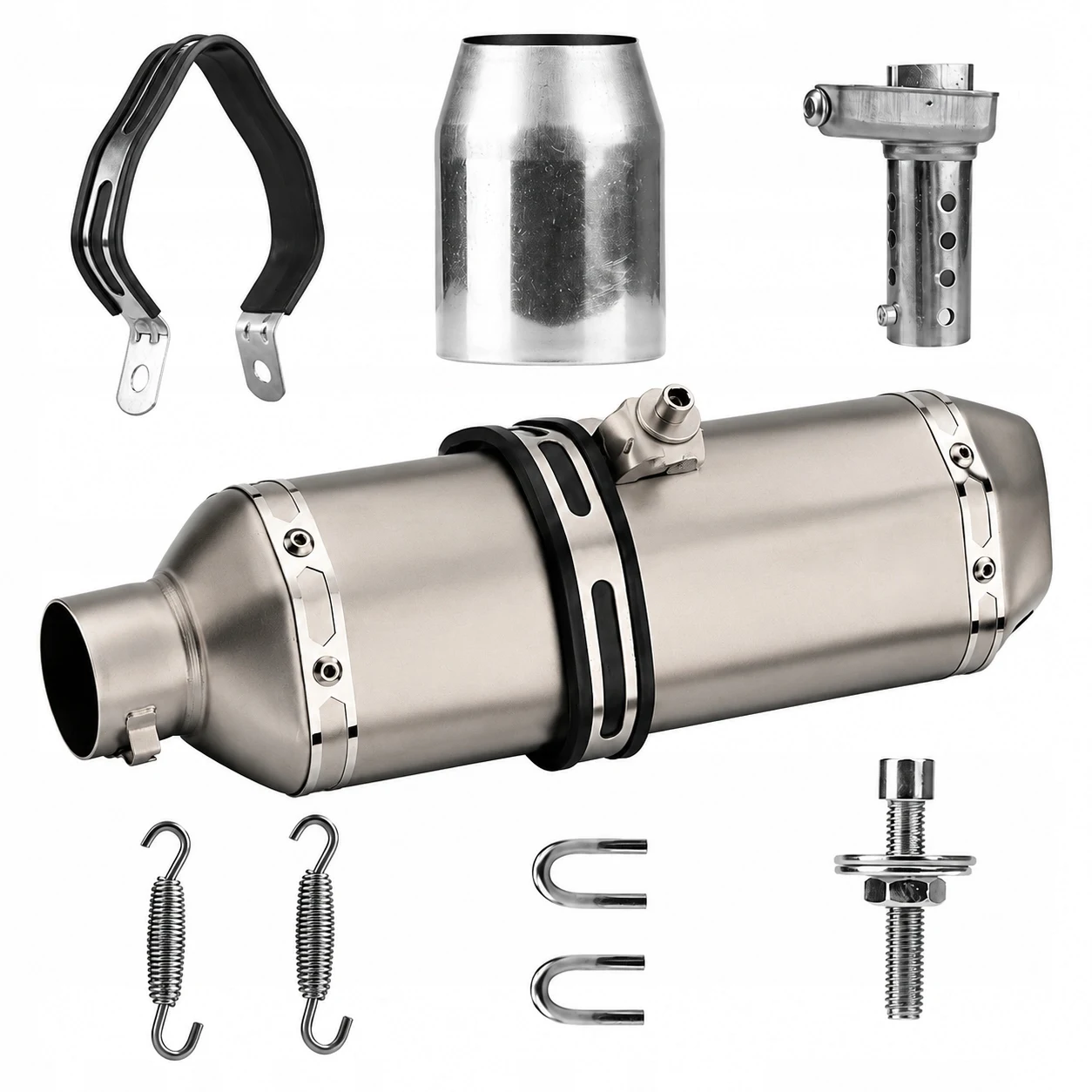 Image of 51MM Universal Motorrad Auspuff Schalldämpfer DB-Killer Pitbike Escape Moto Motocross Piaggio Cafe Racer TRK PCX 125 502 TMAX