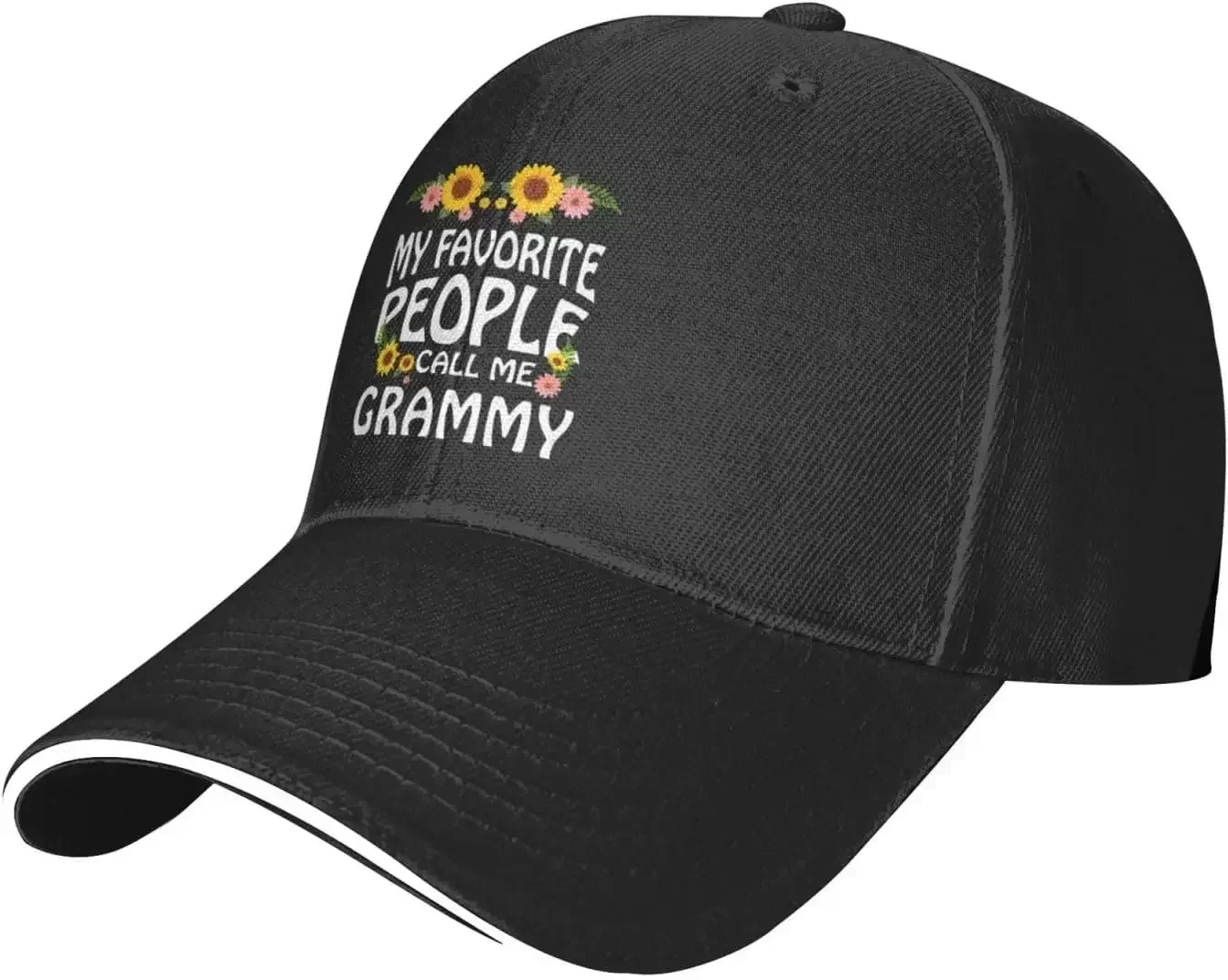 My-Favorite-People-Call-Me-Grammy-Baseball-Cap, Mens Vintage Snapback Hats Trucker Hats Dad Hat Black