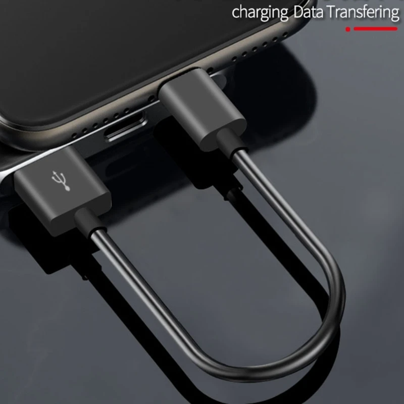 Short USB to Type-C Cable Cord Support Fast Charge & Data Transfer for 15/15 Plus/15Pro/15ProMax Smartphones