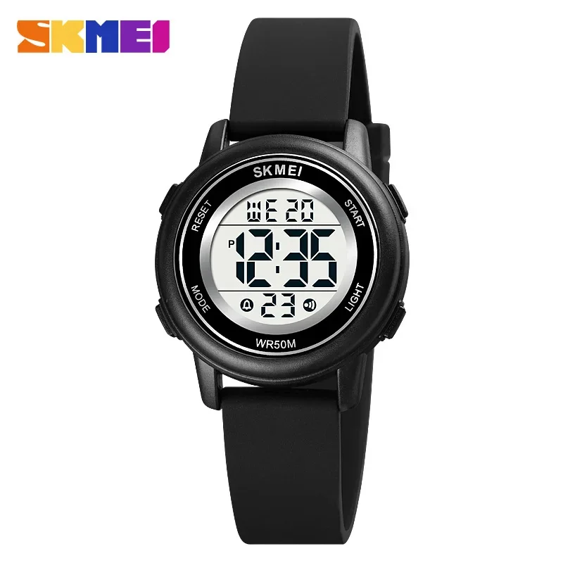 

Kids Watch 5ATM Waterproof LED Sports Digital Watches Boys Girls 7-Color Flashing Light Alarm Silicone Wristwatch for Age 3-18