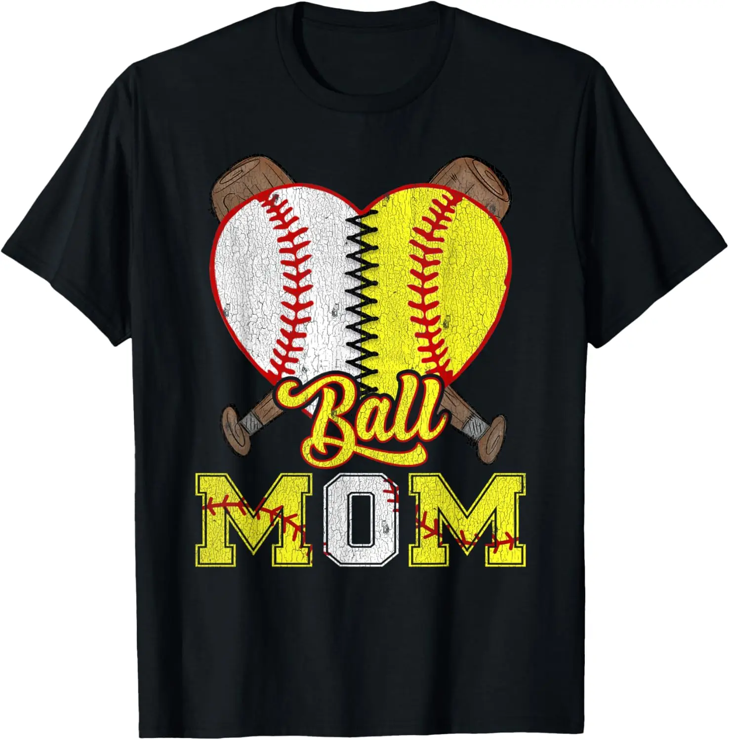 

Полубейсбольная футболка Mom Of Both Ball Mom Half Softball