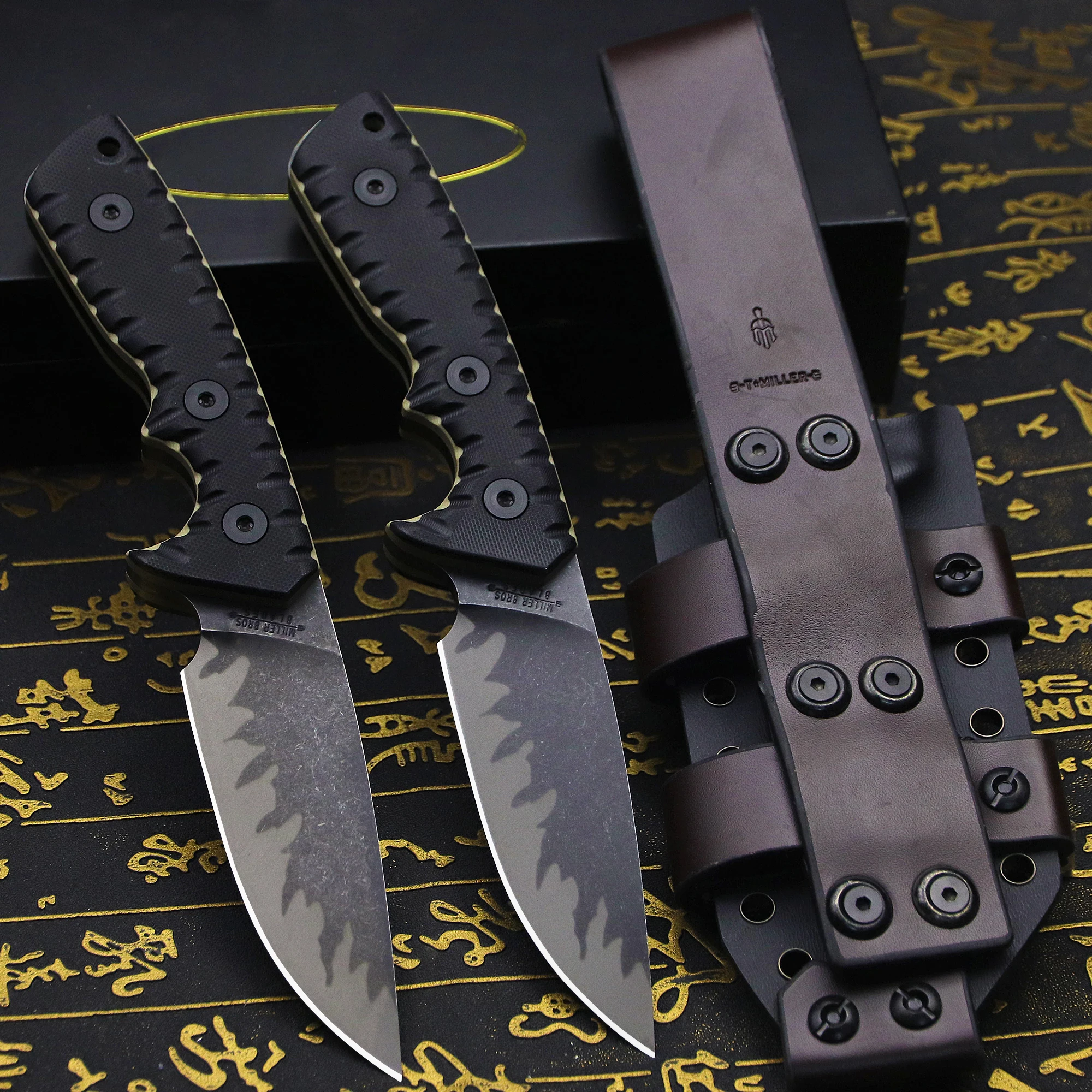 DC53 All-Blade Integrated Steel Straight-Edge Knife, Car Camping Knife, High-Strength Portable Knife