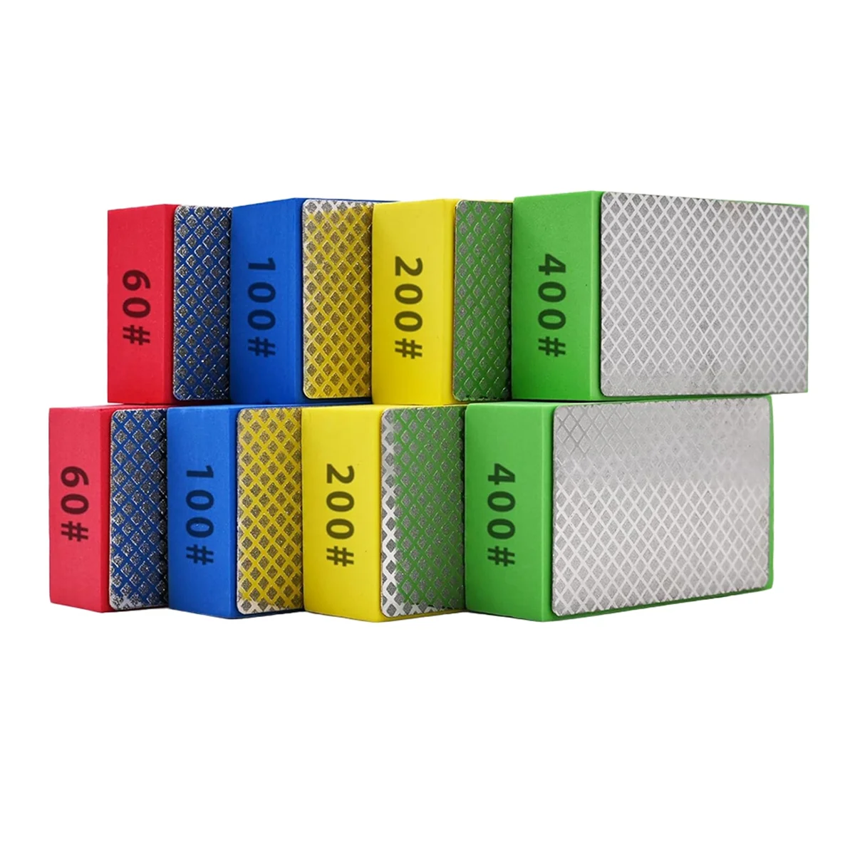 

ABXK 8pcs Diamond Hand Polishing Pads for Ceramic Tile Glass Grinding,Sanding Blocks Polishing 60,100,200,400