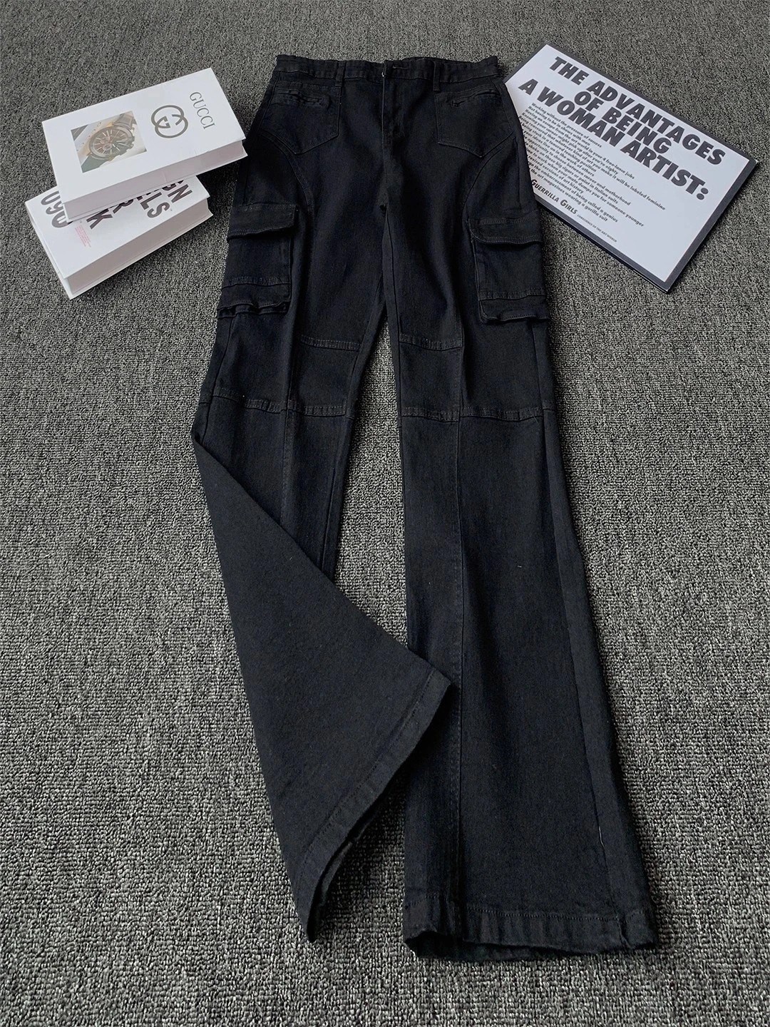 

Cleanfit Black Workwear Jeans Men's Autumn Winter American High Street Slim Straight Leg Pants Cool Straight Long Trousers