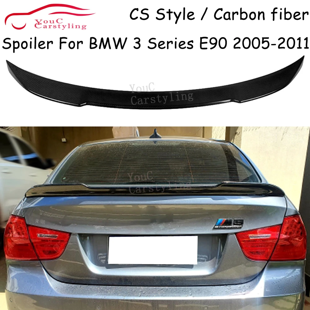 

CS Style Carbon Fiber Rear Spoiler Wing for BMW 3 Series E90 2005-2011 4-door Sedan 323i 325i 328i 335i Trunk Boot Lip