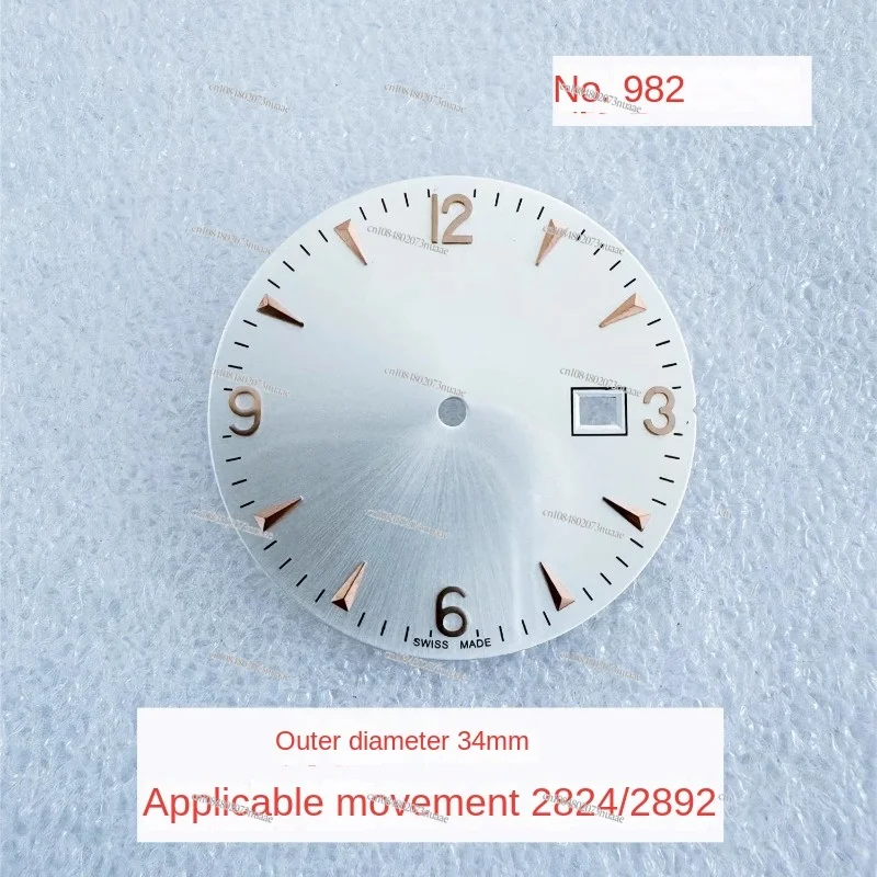 Classic Longines Style Dial Accessories, 34mm Diameter, Compatible with Dial Design for Movements 2824 and 2892