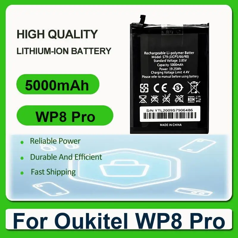Battery For Oukitel K10 WP8 Pro WP5 S73 HT2749B-S73 REV1.3 WP26 IIIF150 R2022 U7 MAX C15 u10/For Kindo U10 K10000 OUKP 6 c6