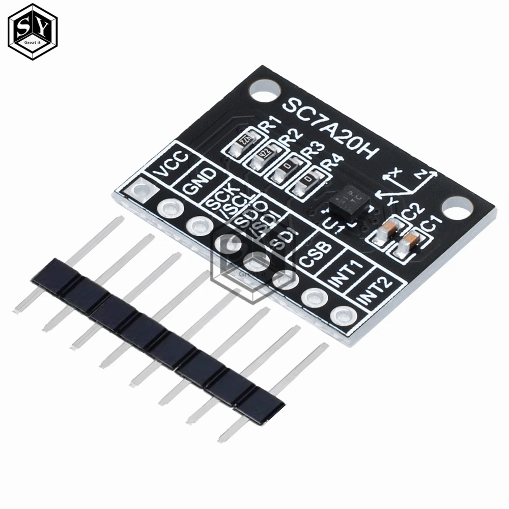 SC7A20H High Precision 3-Axis Gravity Acceleration Tilt Angle Sensor Module IIC/SPI Transmission