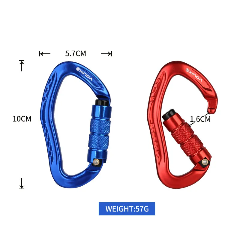 XINDA Professional Rock Climbing Carabiner 22KN Safety Pear-shape Safety Buckle Hiking Survival Kit Protective Equipment
