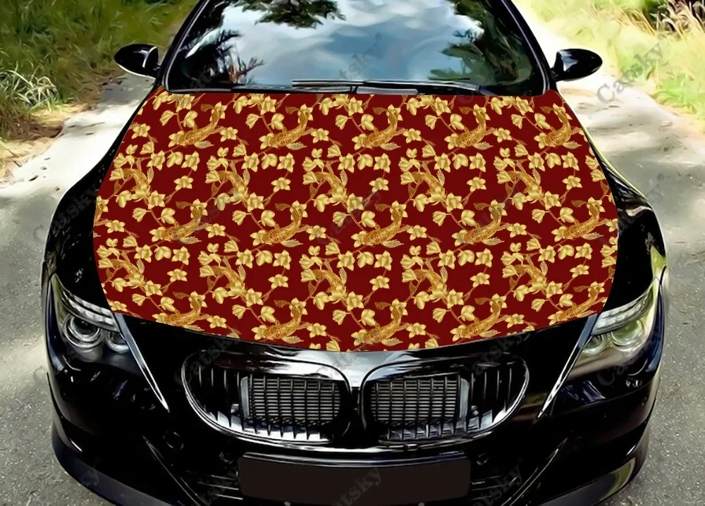 Cymbidium Orchids Pattern Car Hood Wrap Decal,  Vinyl, Sticker, Graphic, Truck Decal, Truck Graphic, Bonnet Wrap Decal, CUSTOM