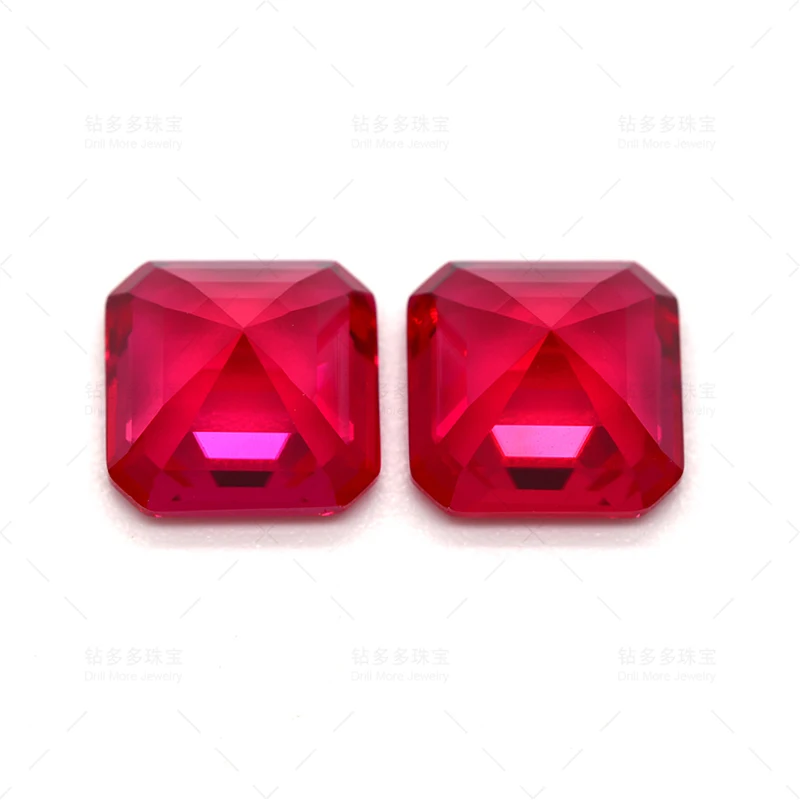 2.11ct Asscher Cut Synthetic Gemstones Containing GAL Certificate Top Lab-grown Ruby Fine High-quality Bare Stone Manufacturers