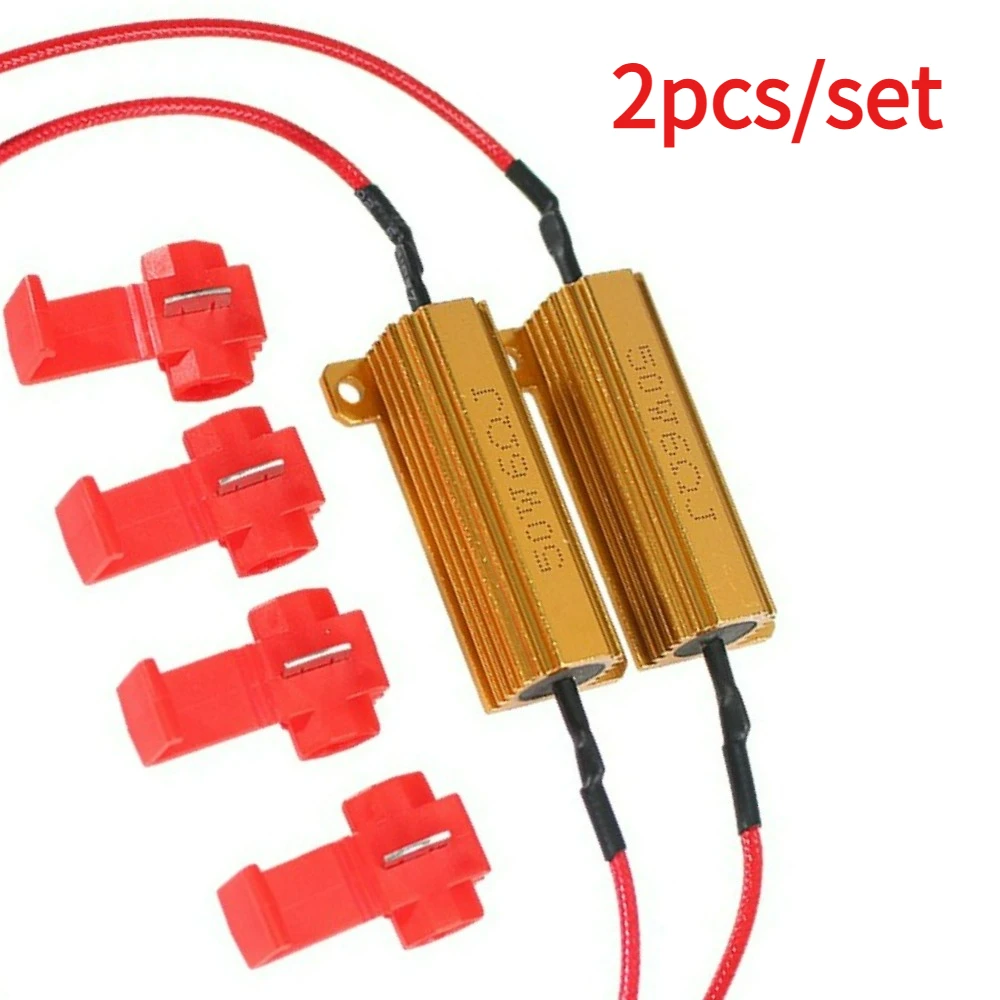 2PCS 6Ohm 50W Last Widerstand 25W 8 Ohm Anti-Blinkende Decoder für Tagfahrlicht led-lampe Reverse Licht Blinker Nebel Lampe