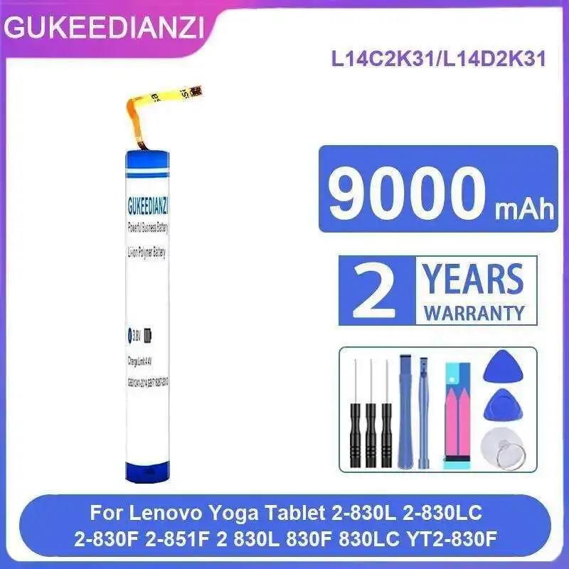 

Notebook Battery L14C2K31 L14D2K31 9000Mah For Lenovo Yoga Tablet 2-830L 2-830LC 2-830F 2-851F 2 830L 830F 830LC YT2-830F