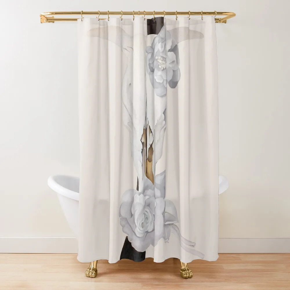 

Cow's Skull - Georgia O Keeffe Shower Curtain Luxury Bathroom Shower Bathroom Box Waterproof Fabric Bathroom Curtain