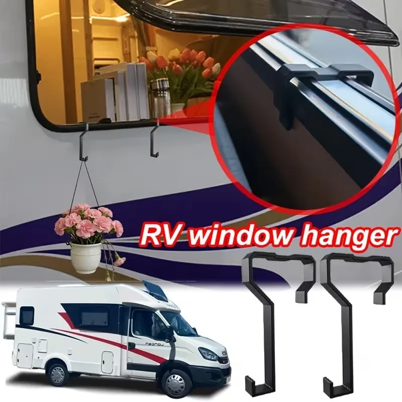 2pcs RV Window Hooks – Camping Frame Brackets, for Station Wagons & Campers