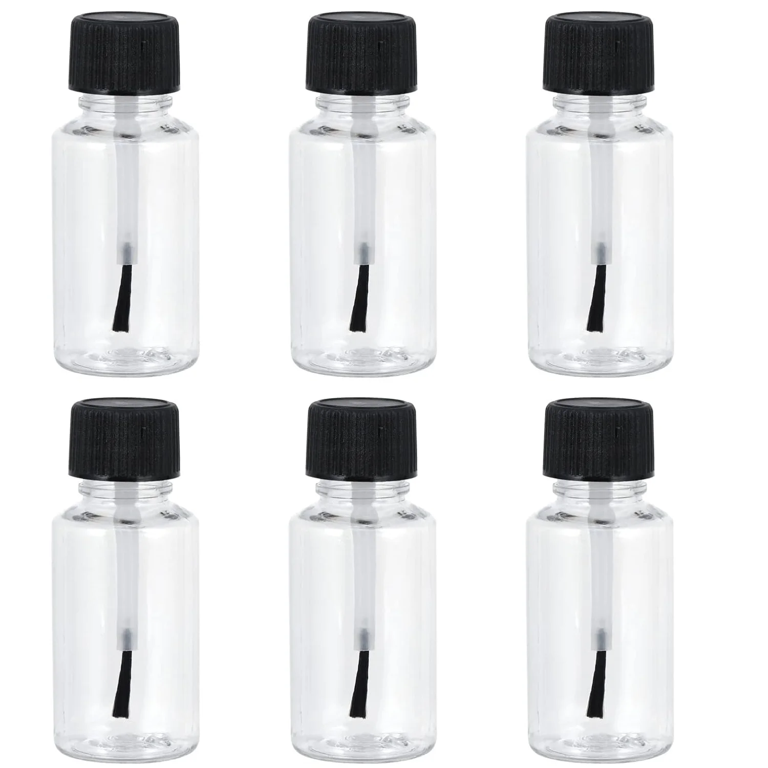 20ml plastic Essential Bottle With Brush Cap 20cc Nail Polish Bottle Transparent PET Nail Bottle F20173388