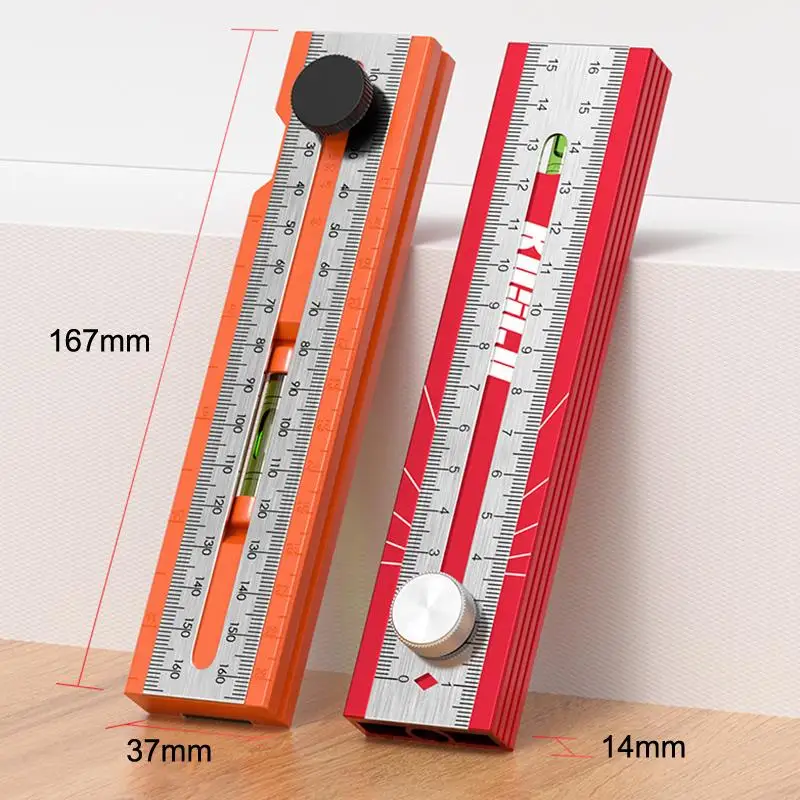 【New】Marking Protractor Multi Angle Ruler Foldable Depth Measuring Tool Gauge For Woodworking Leveling Posit