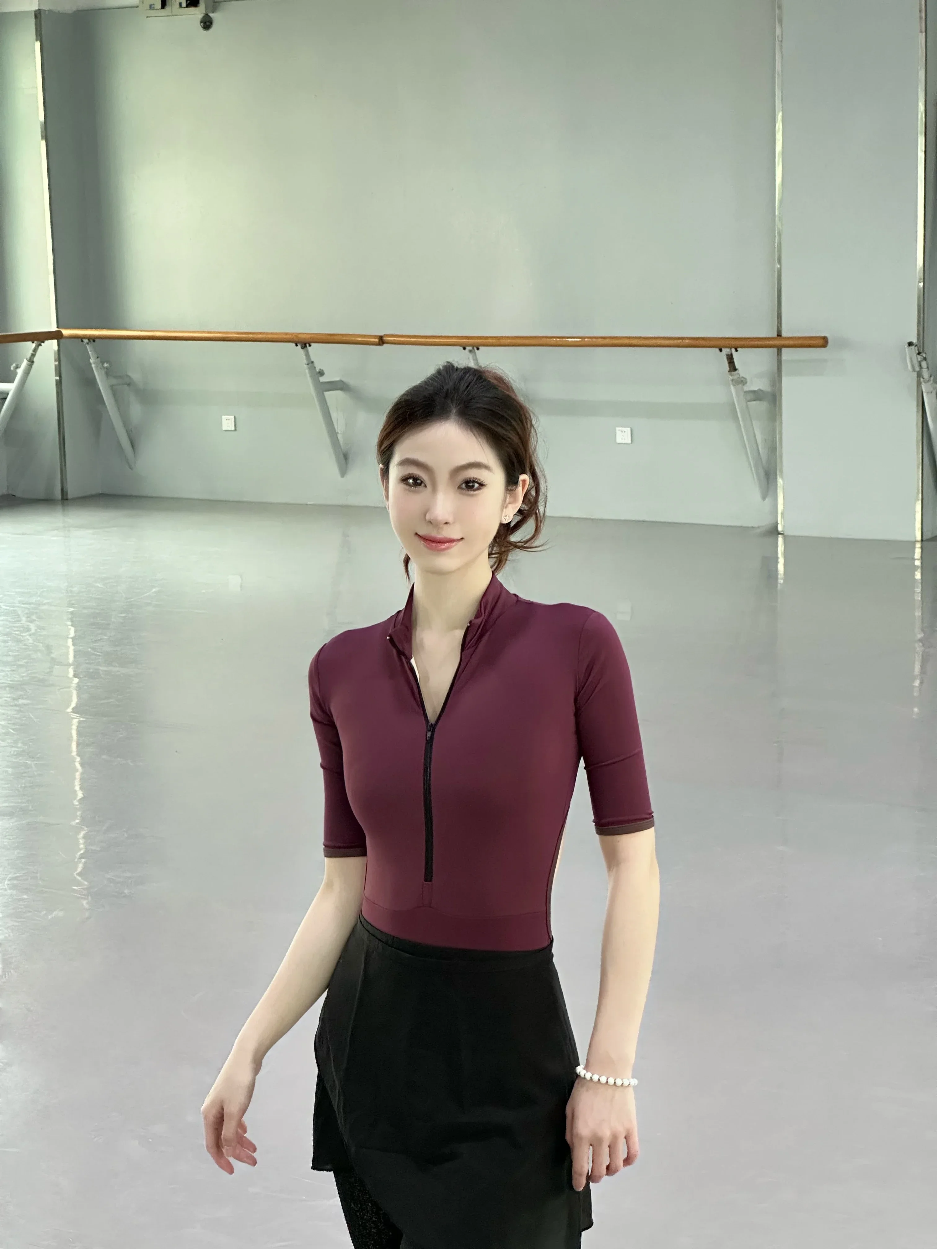 Leotardo de Ballet para mujer, mono de baile con cremallera de alta calidad para adultos, Ropa de baile de Ballet para práctica diaria, leotardo de Yoga