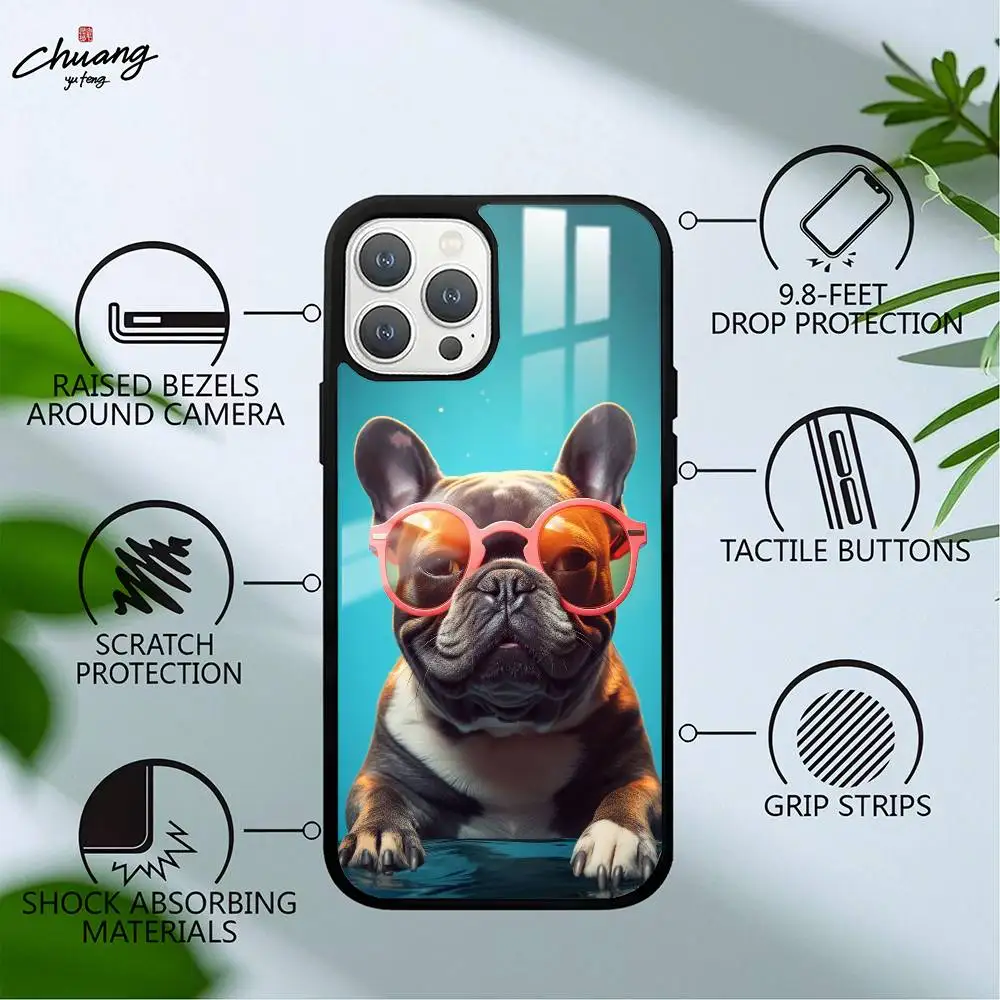 حافظة هاتف بولدوج فرنسية لهاتف 17 12 13 14 15 16Pro Max mini Plus جاذبية مغناطيسية قوية