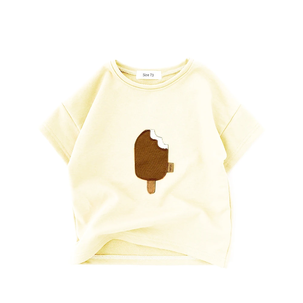 Baby Boys Ice Cream Cotton Short Sleeve  Casual  Style Shirt Soft  Girls Tees O-neck Pullover  Toddler Top