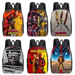 Deadpool & Wolverine Kids Backpacks Marvels Action Figures School Bags Boys Girls Outdoor Sport Travel Knapsack Children Gift