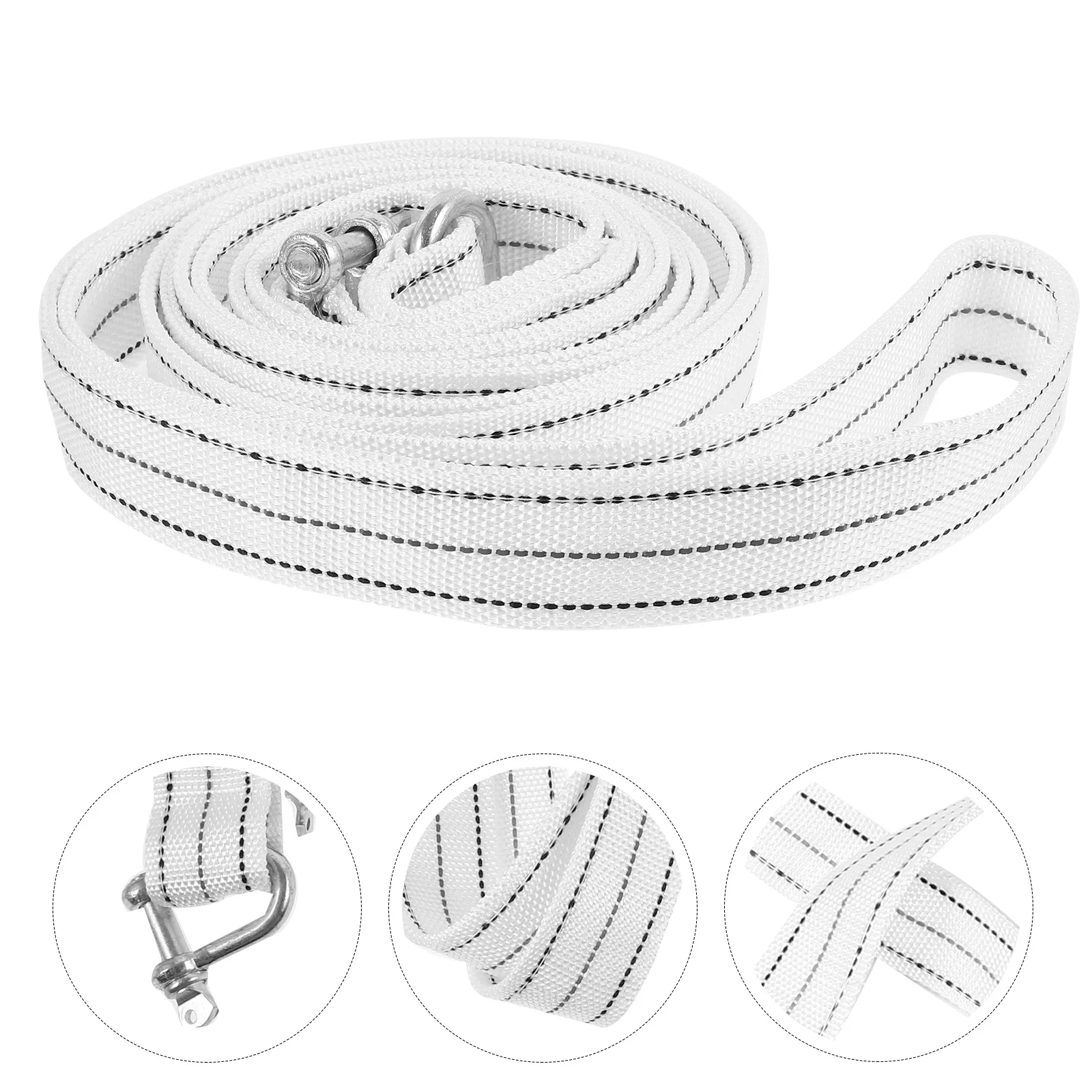 

Автомобильный буксирный ремень, усиленный полиэстеровый буксирный трос, сверхпрочный тяговый ремень для экстренного буксировки транспортных средств с крючком