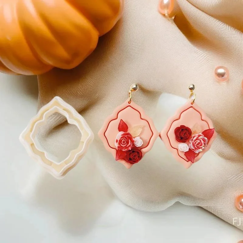 [YU]Frame Shape Polym Er Clay Cutters Embossing Clay Cutters For Earrings Jewelry Making DIY Hand Tools