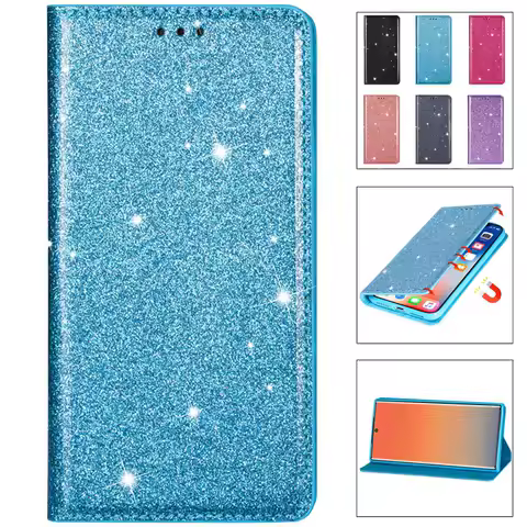 Glitter Wallet Flip Leather Case For Samsung Galaxy S23 Ultra S23 FE S22 Plus S21 FE S20 FE A04 A12 A13 A14 A20 A21S A24 A25 M13