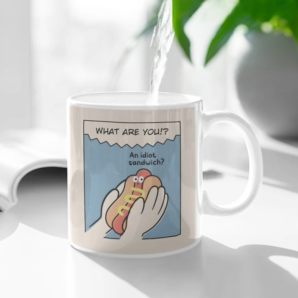 

An Idiot Sandwich Ceramic Cup Coffee Oatmeal Breakfast Cup Creative Personality Mug