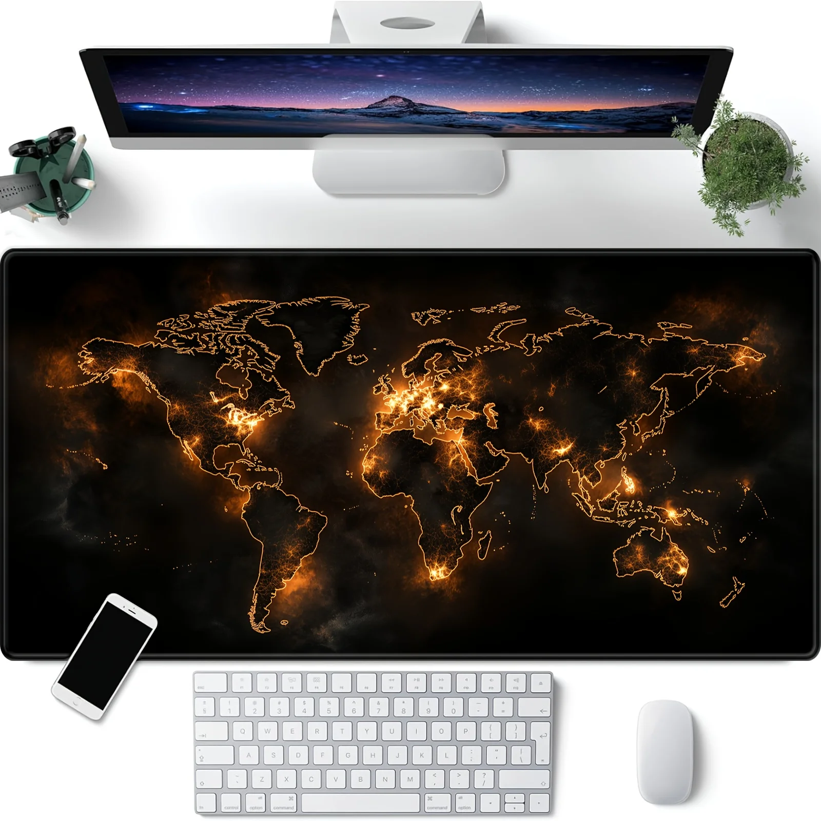 

Large Mouse Pad World Map Gaming Desk Pad Mat Extra XL mousepad for Keyboard Pad Laptop computer Mat for Office Desk accessories