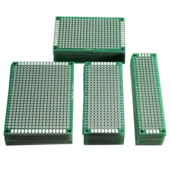 40pcs FR-4 2.54mm Double Side Prototype PCB Printed Circuit Board kit 2X8 3X7 4X6 5X7 10Pcs Each Mixed Green