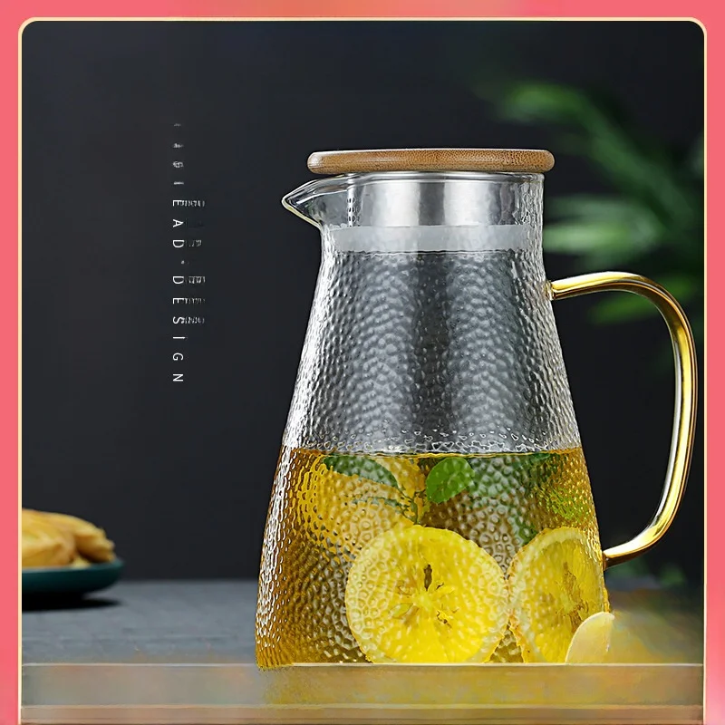 new-large-capacity-glass-cold-water-pot-high-temperature-resistant-hammer-pattern-set-transparent-glass-hot-water-cup-anti-ex