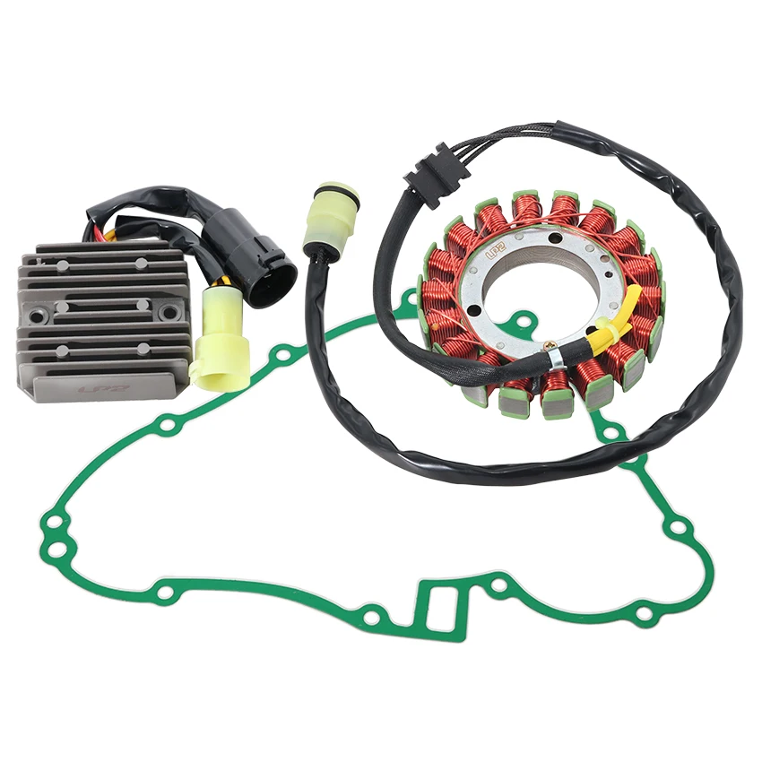 Motorcycle Gasket Generator Cover & Stator Coil & Regulator Rectifier Set For Kawasaki KVF400 Prairie 400 2X4/400 4X4 1999-2002