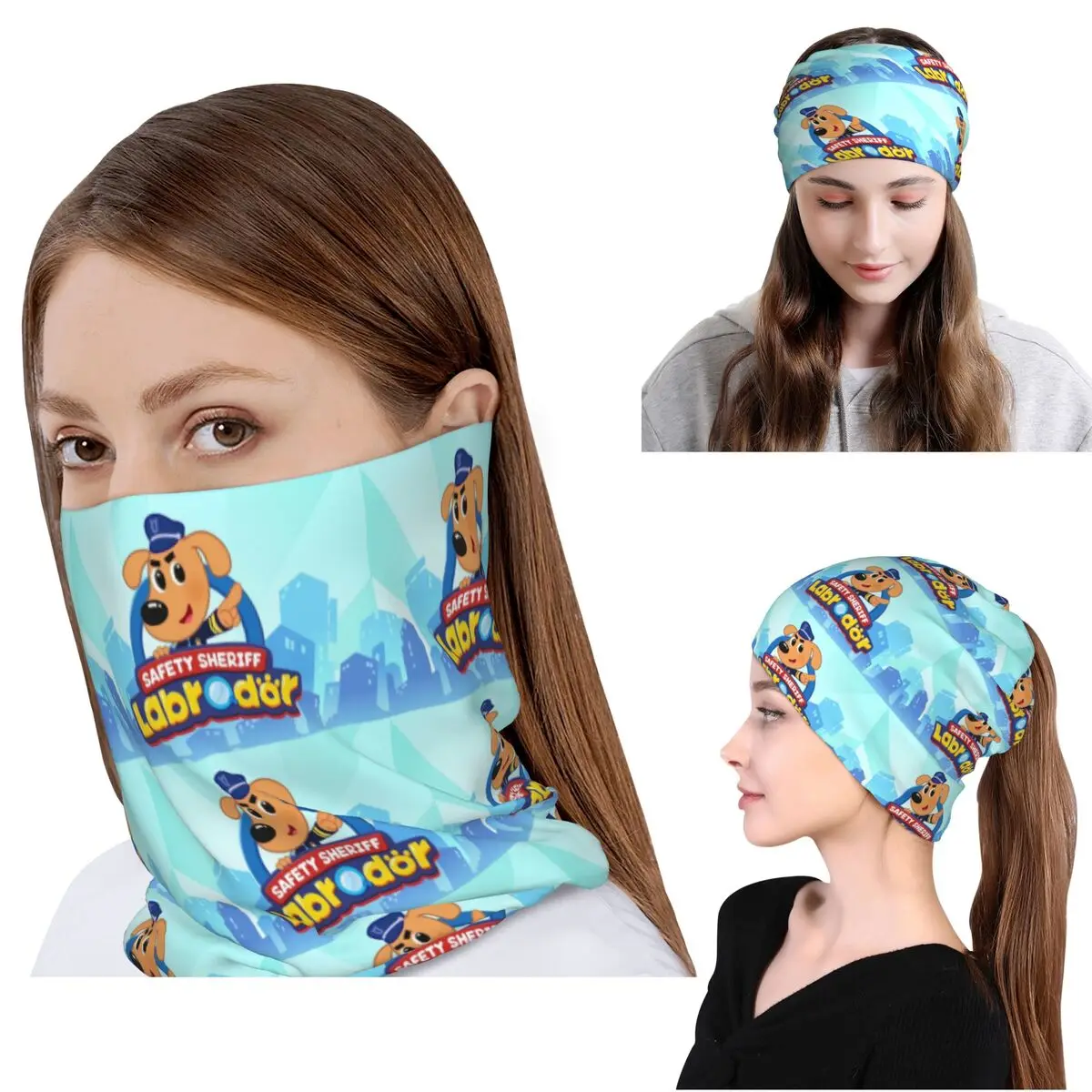 

Sheriff Labrador Bandana Neck Gaiter Magic Scarf Warm Balaclava Beanies Hat for Men Women Adult Breathable