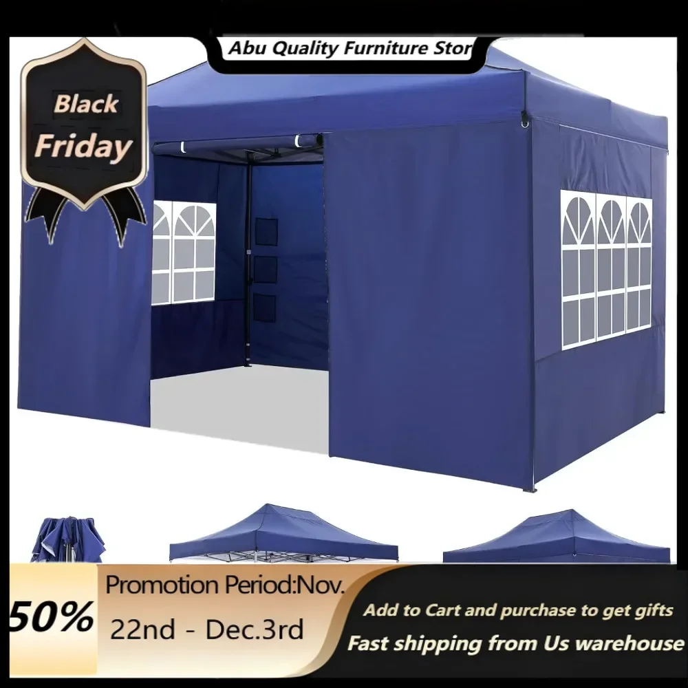 canopy, 10x15 Pop up Canopy Gazebo 3.0, Easy up Heavy Duty Canopy with 4 Removable Sidewalls, High Stability125Lx120Wx180H